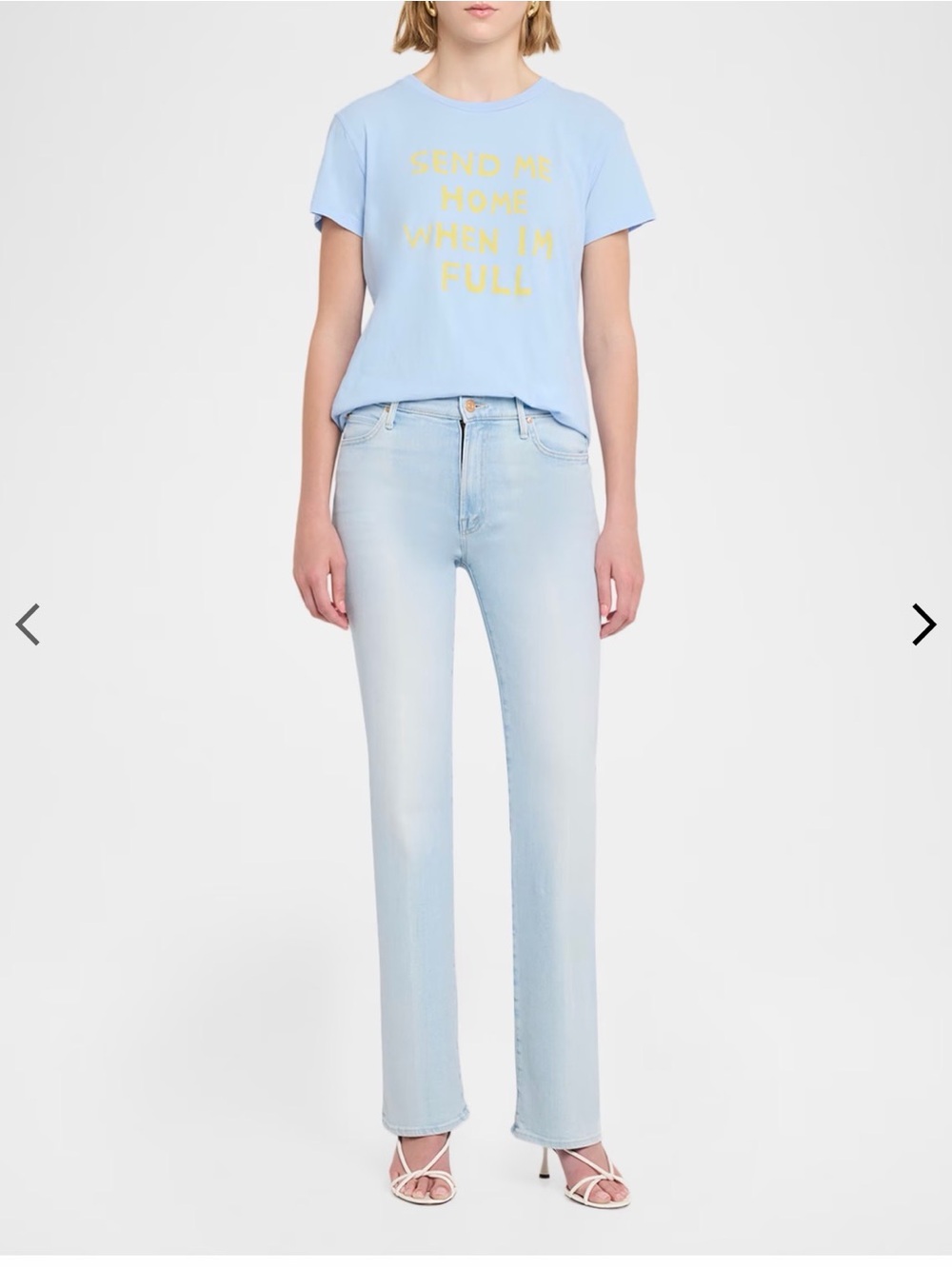 MOTHER Pale Blue Straight-Leg Jeans